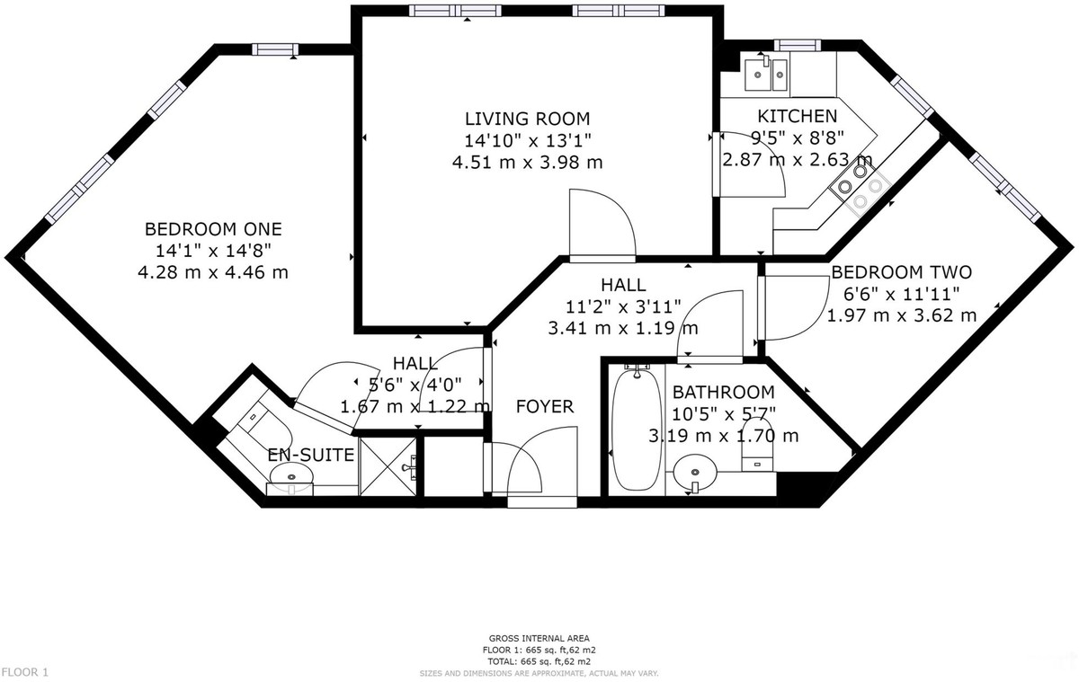 2 bed flat to rent in Stanley Close, London - Property Floorplan