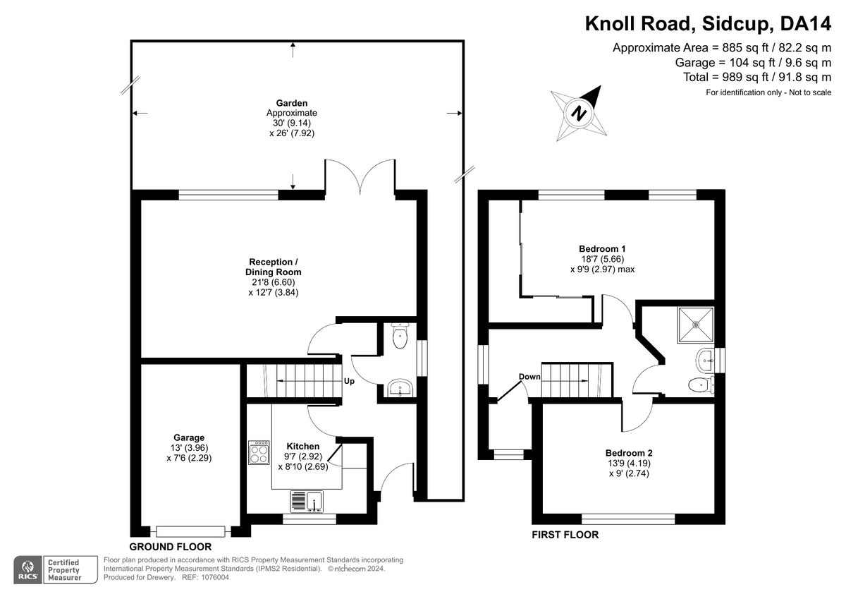 2 bed detached house for sale in Knoll Road, Sidcup - Property Floorplan