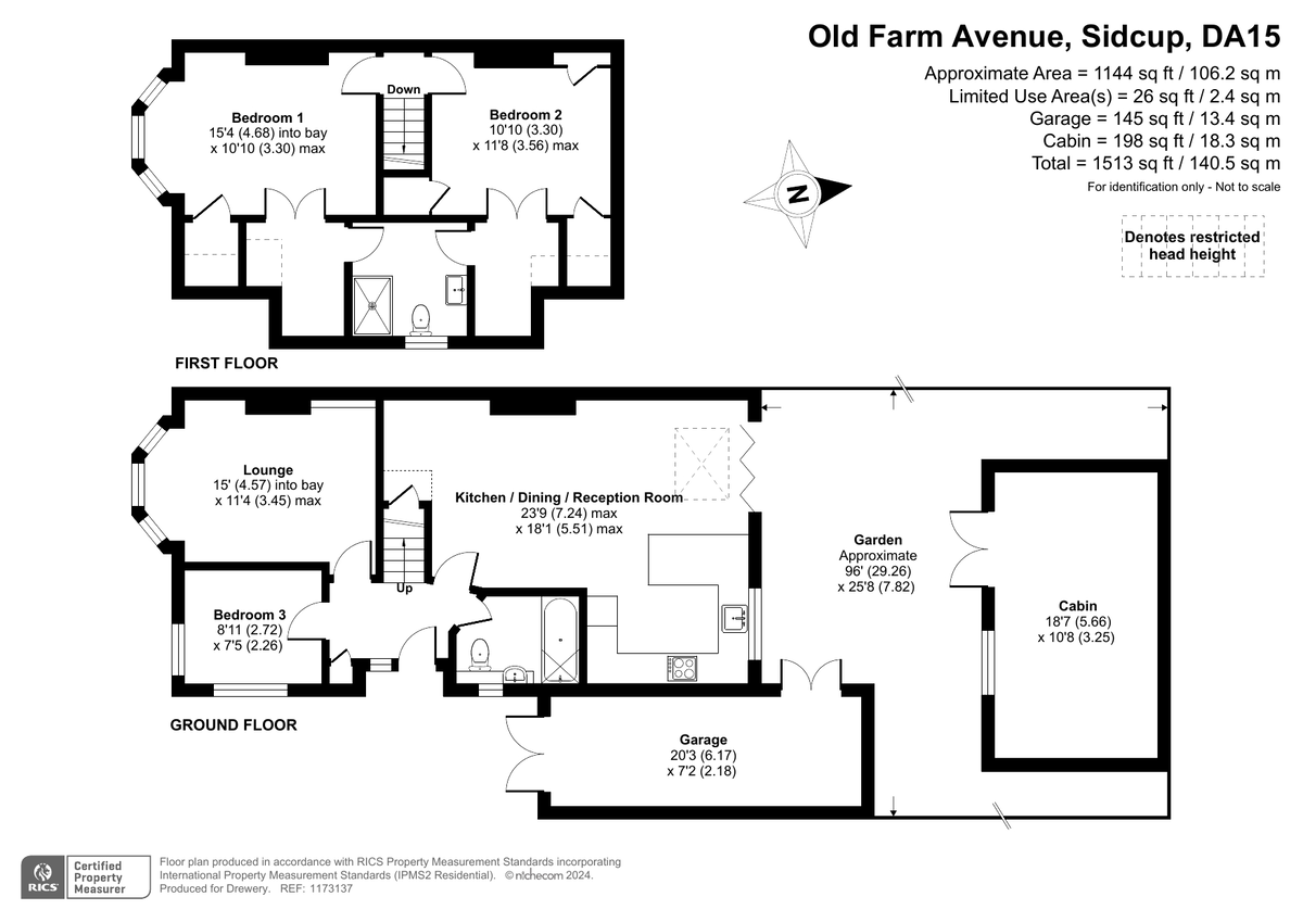 3 bed semi-detached house for sale in Old Farm Avenue, Sidcup - Property Floorplan