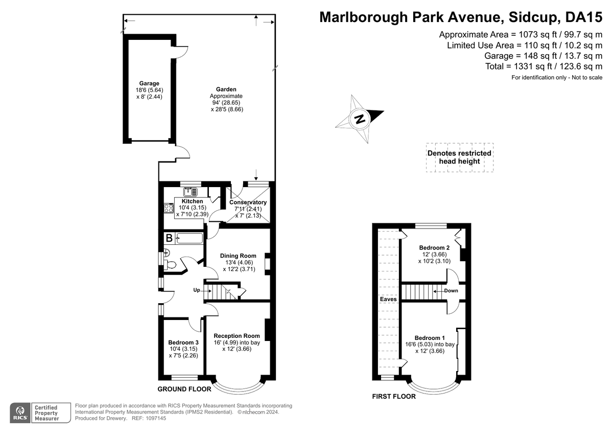 3 bed semi-detached house for sale in Marlborough Park Avenue, Sidcup - Property Floorplan