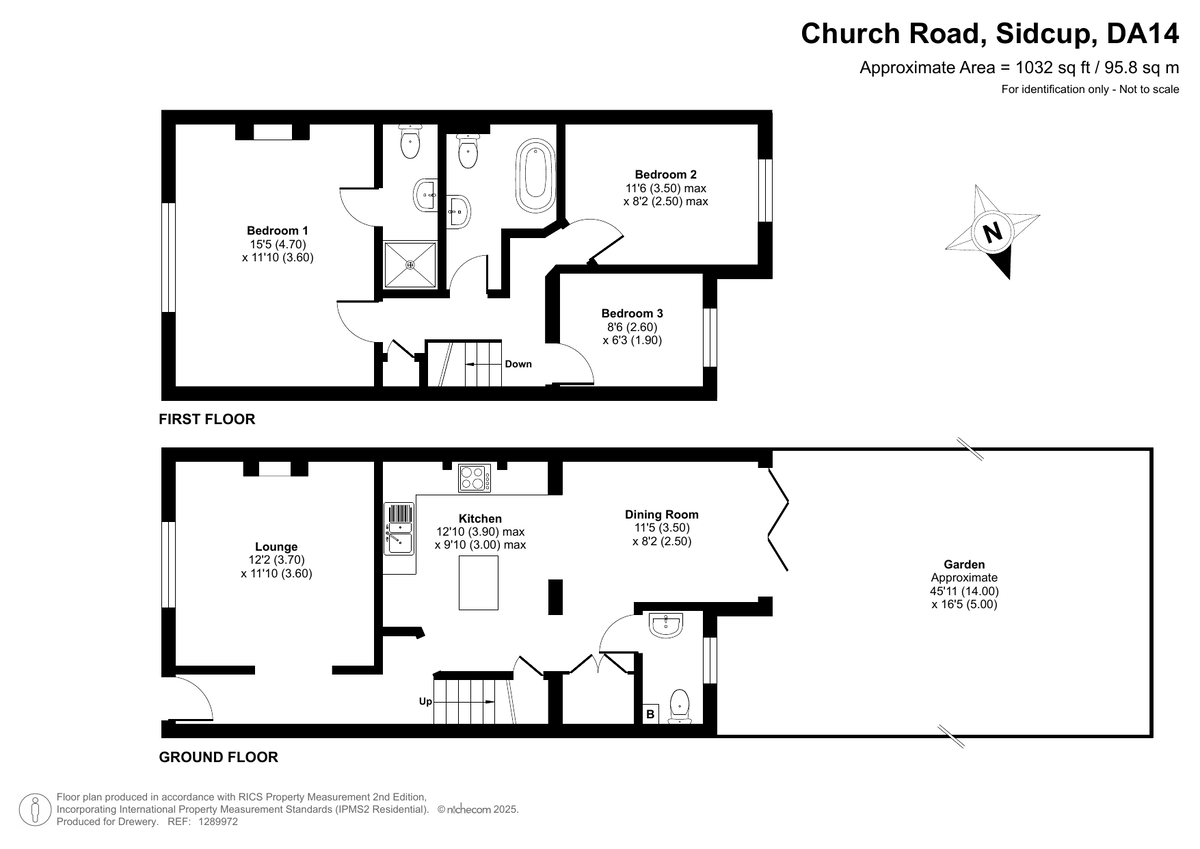 3 bed terraced house for sale in Church Road, Sidcup, DA14 6BX - Property floorplan