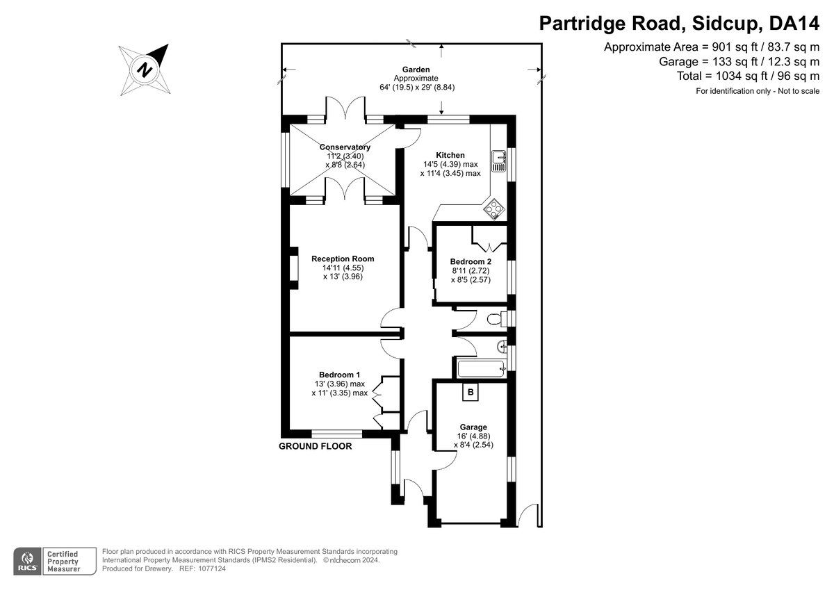 2 bed semi-detached bungalow for sale in Partridge Road, Sidcup - Property Floorplan