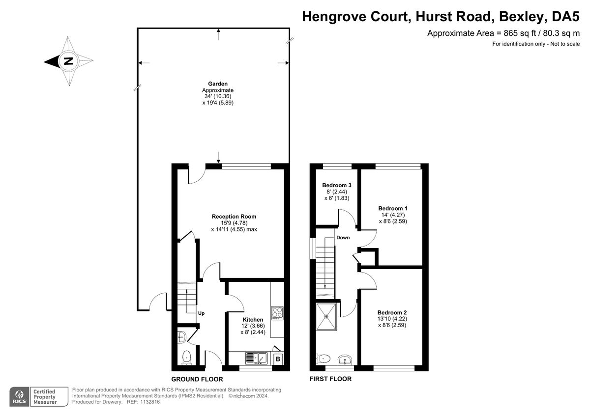 3 bed semi-detached house for sale in Hengrove Court, Bexley - Property Floorplan