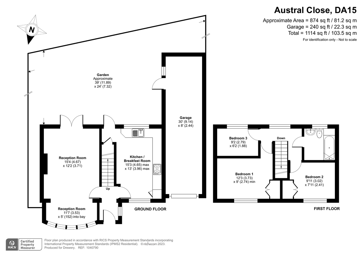 3 bed detached house for sale in Austral Close, Sidcup - Property Floorplan