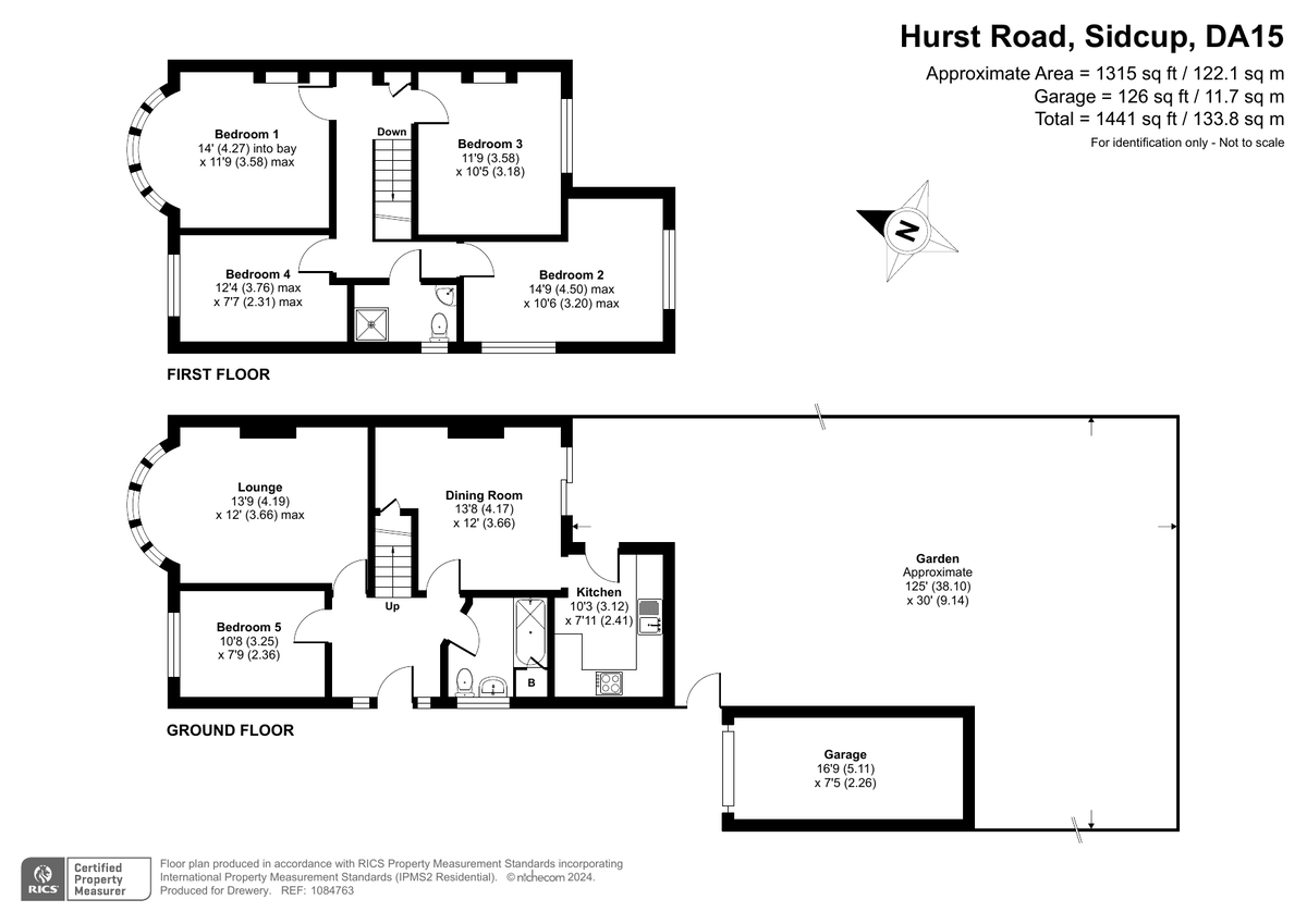 5 bed semi-detached house for sale in Hurst Road, Sidcup - Property Floorplan