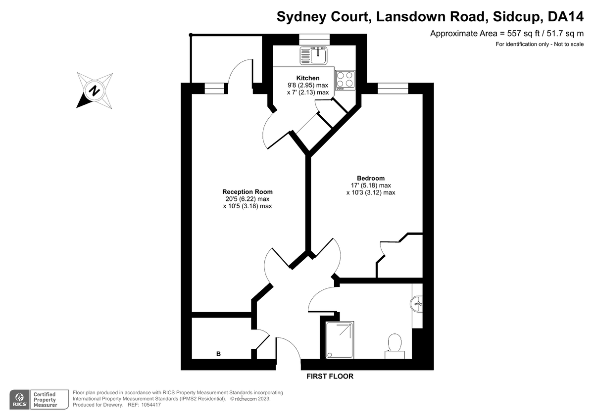 1 bed apartment for sale in Lansdown Road, Sidcup - Property Floorplan