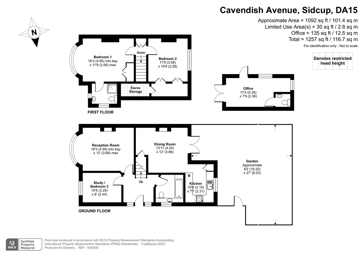 3 bed semi-detached house for sale in Cavendish Avenue, Sidcup - Property Floorplan