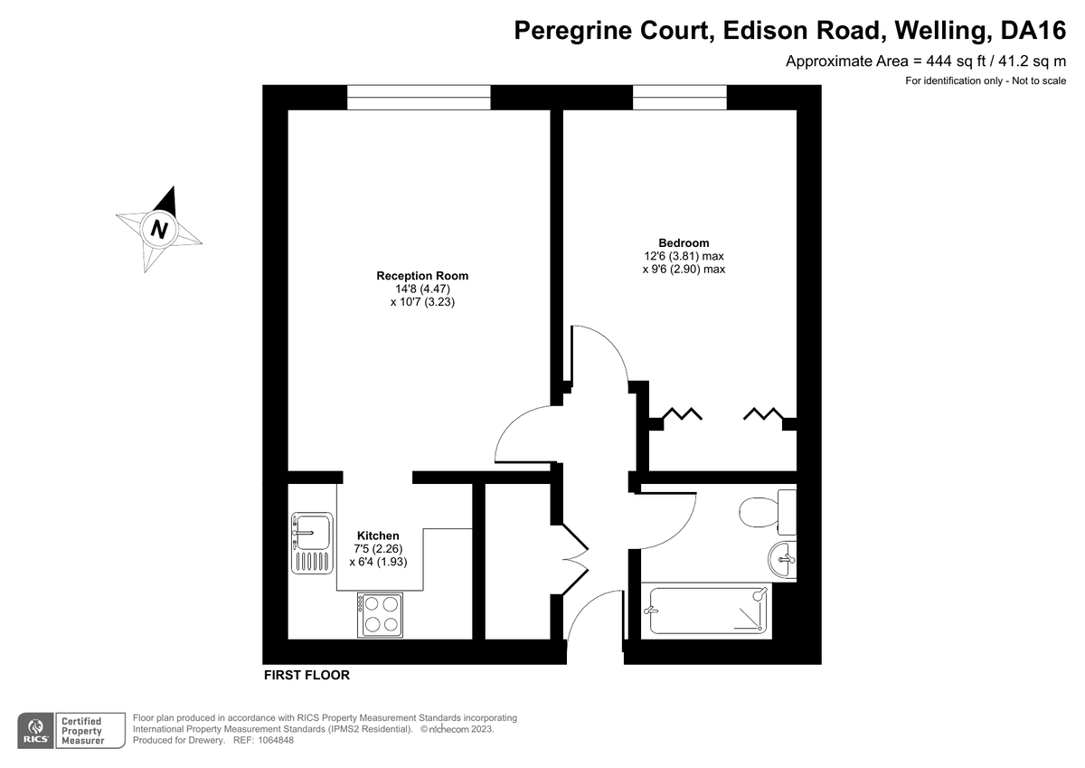 1 bed flat for sale in Edison Road, Welling - Property Floorplan