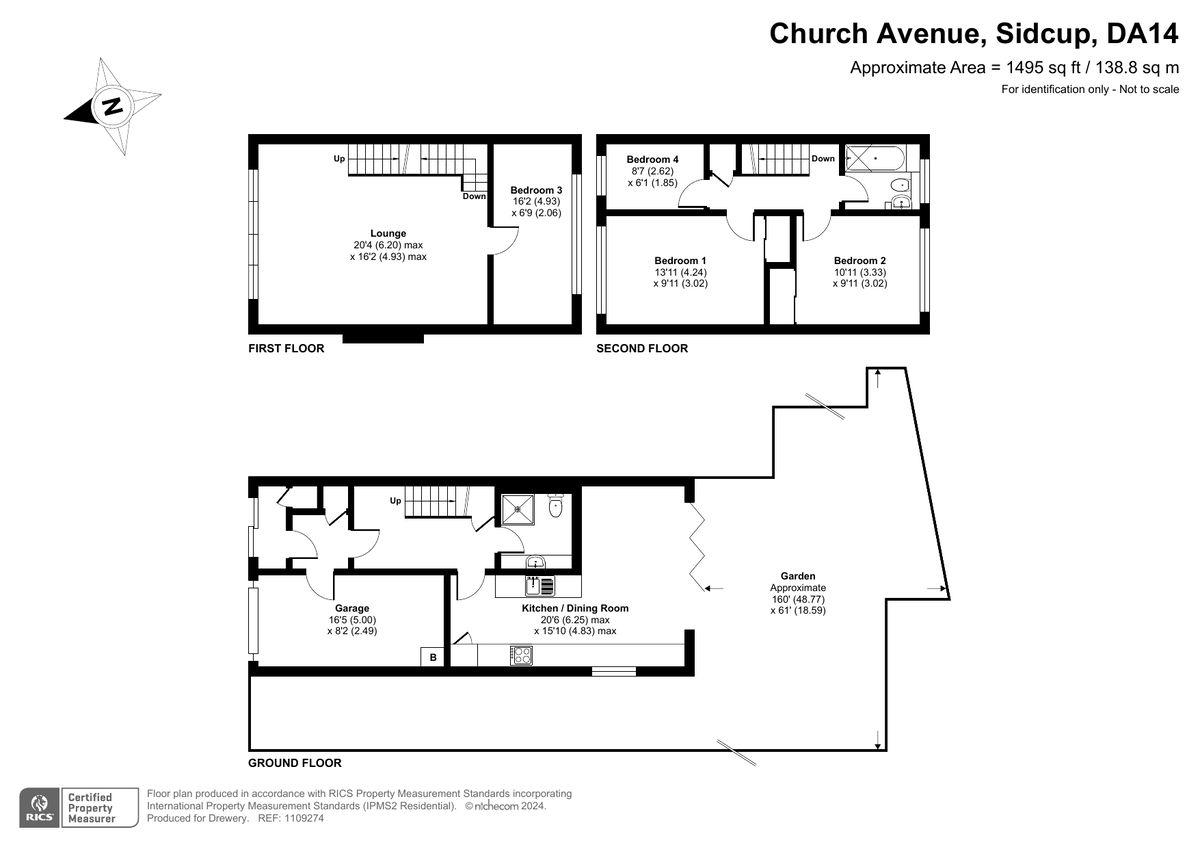 4 bed town house for sale in Church Avenue, Sidcup - Property Floorplan