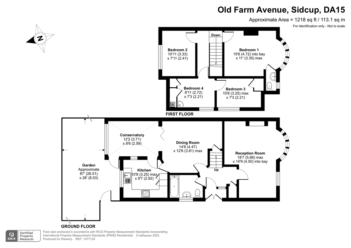 3 bed semi-detached house for sale in Old Farm Avenue, Sidcup - Property Floorplan