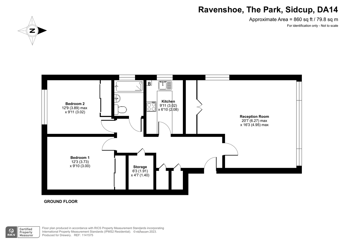 2 bed ground floor flat for sale in The Park, Sidcup - Property Floorplan