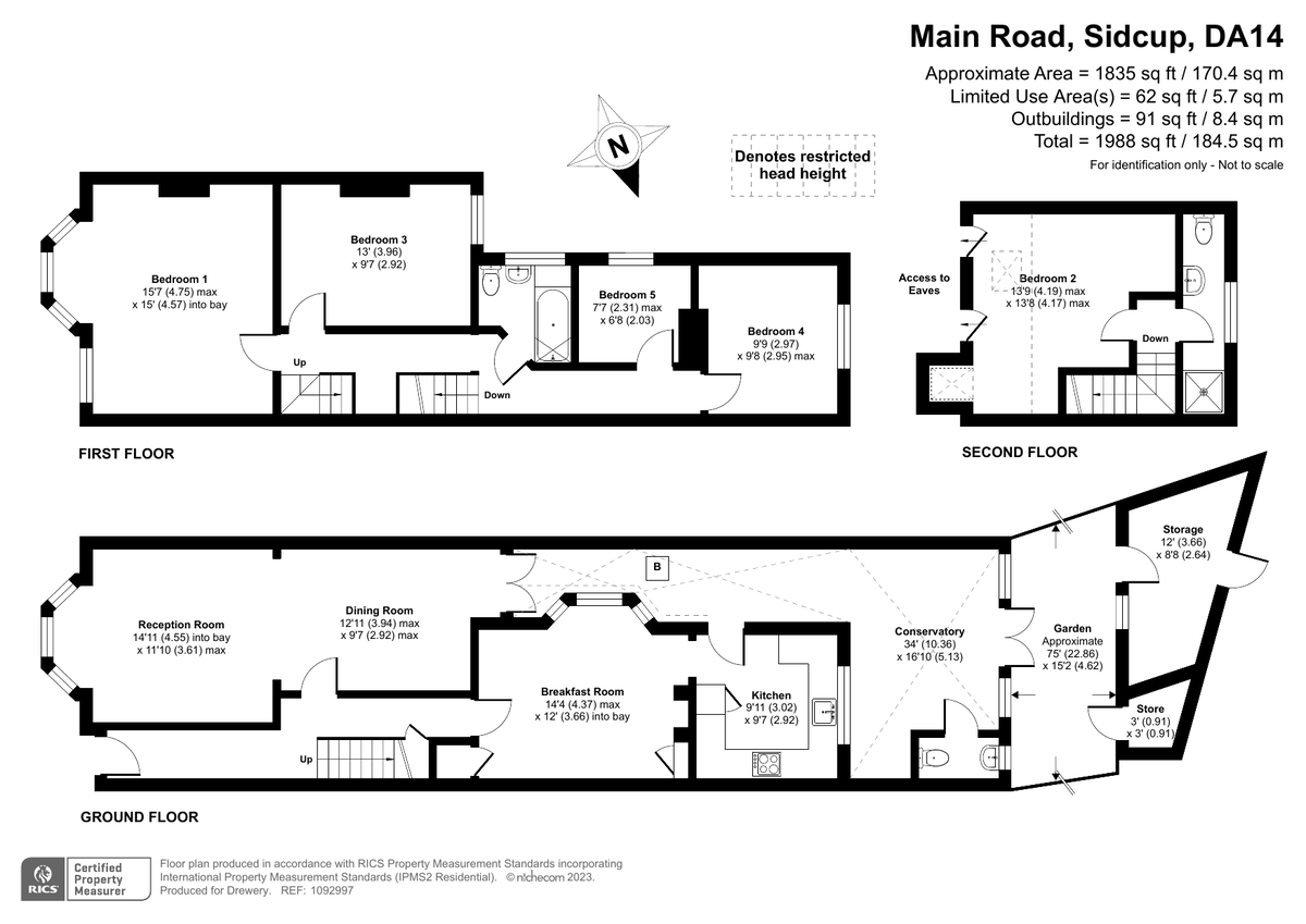 4 bed semi-detached house for sale in Main Road, Sidcup - Property Floorplan