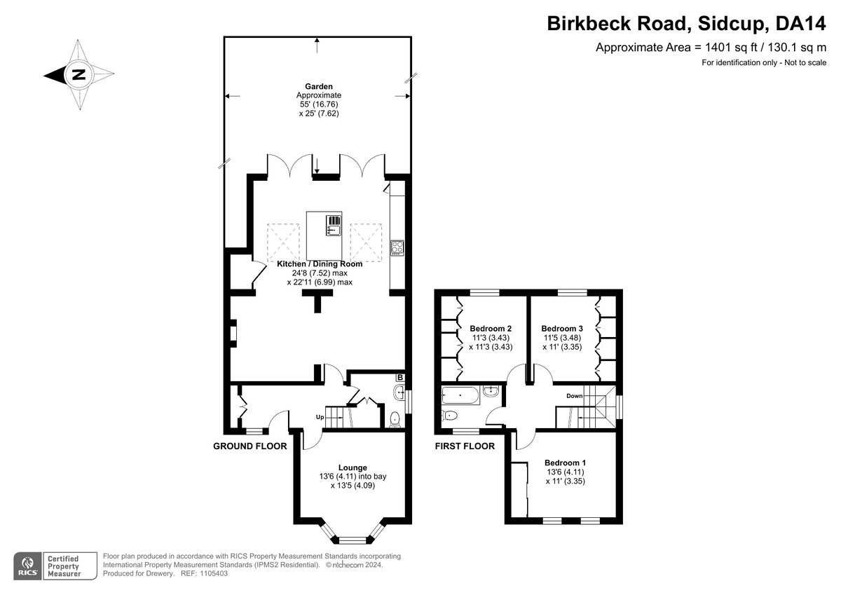 3 bed detached house for sale in Birkbeck Road, Sidcup - Property Floorplan