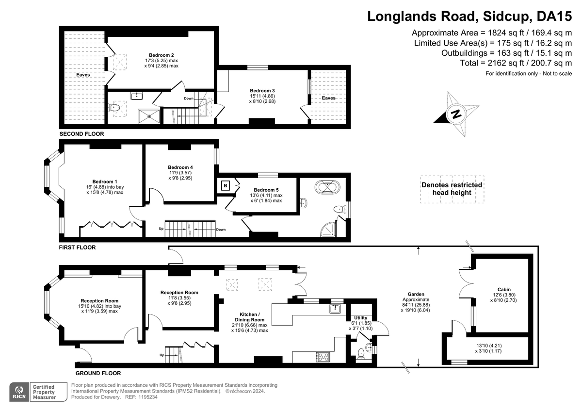 5 bed semi-detached house for sale in Longlands Road, Sidcup - Property Floorplan