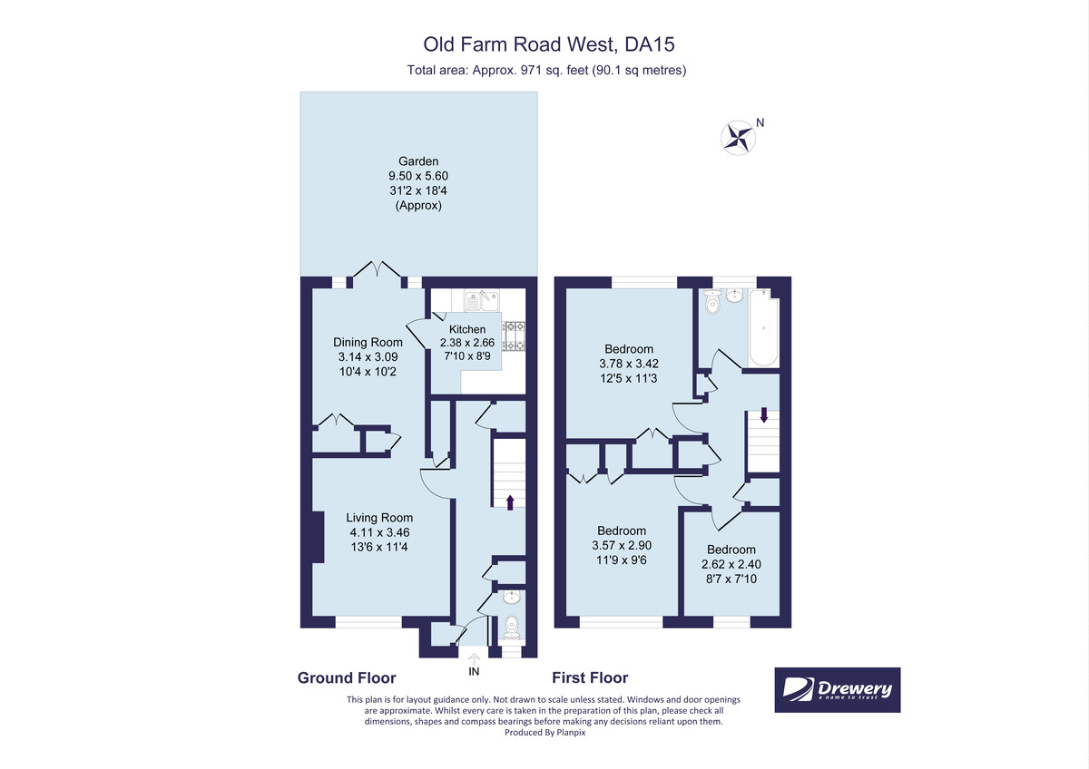 3 bed terraced house for sale in Old Farm Road West, Sidcup, DA15 8AG - Property floorplan