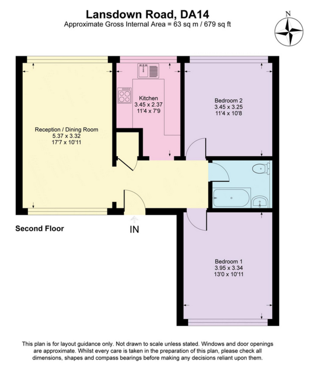 2 bed flat to rent in Lansdown Road, Sidcup - Property Floorplan