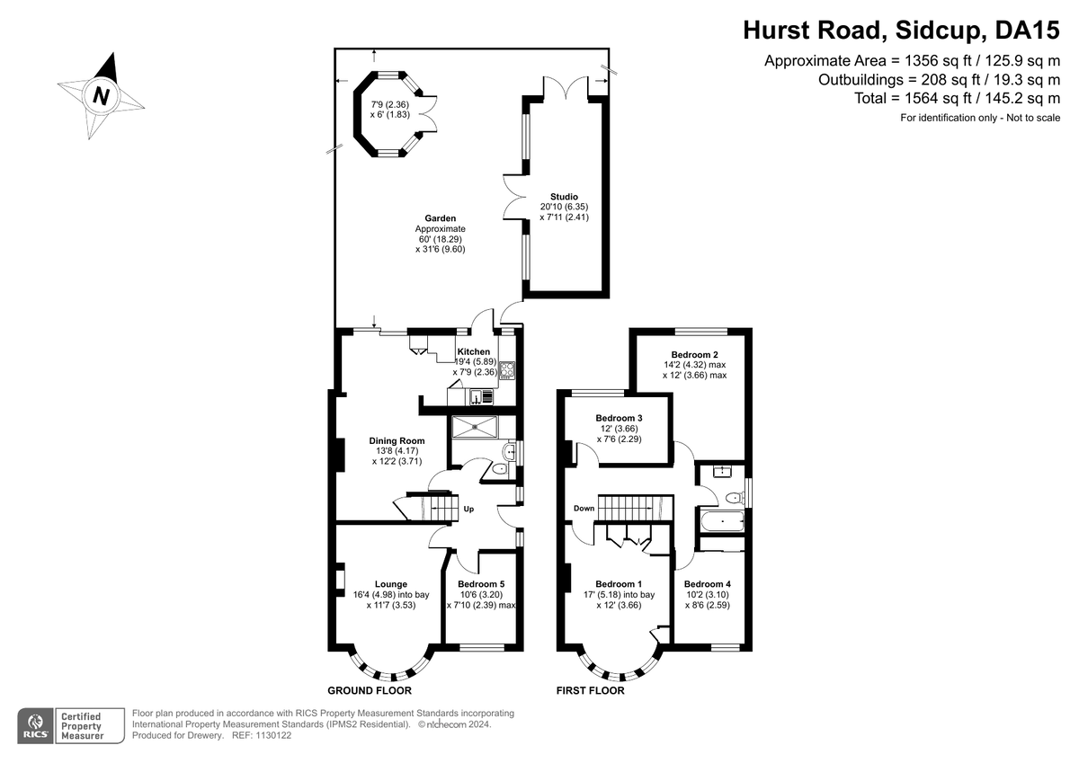 5 bed semi-detached house for sale in Hurst Road, Sidcup - Property Floorplan