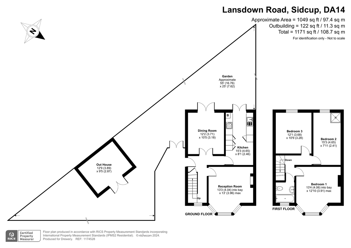 3 bed end of terrace house for sale in Lansdown Road, Sidcup - Property Floorplan