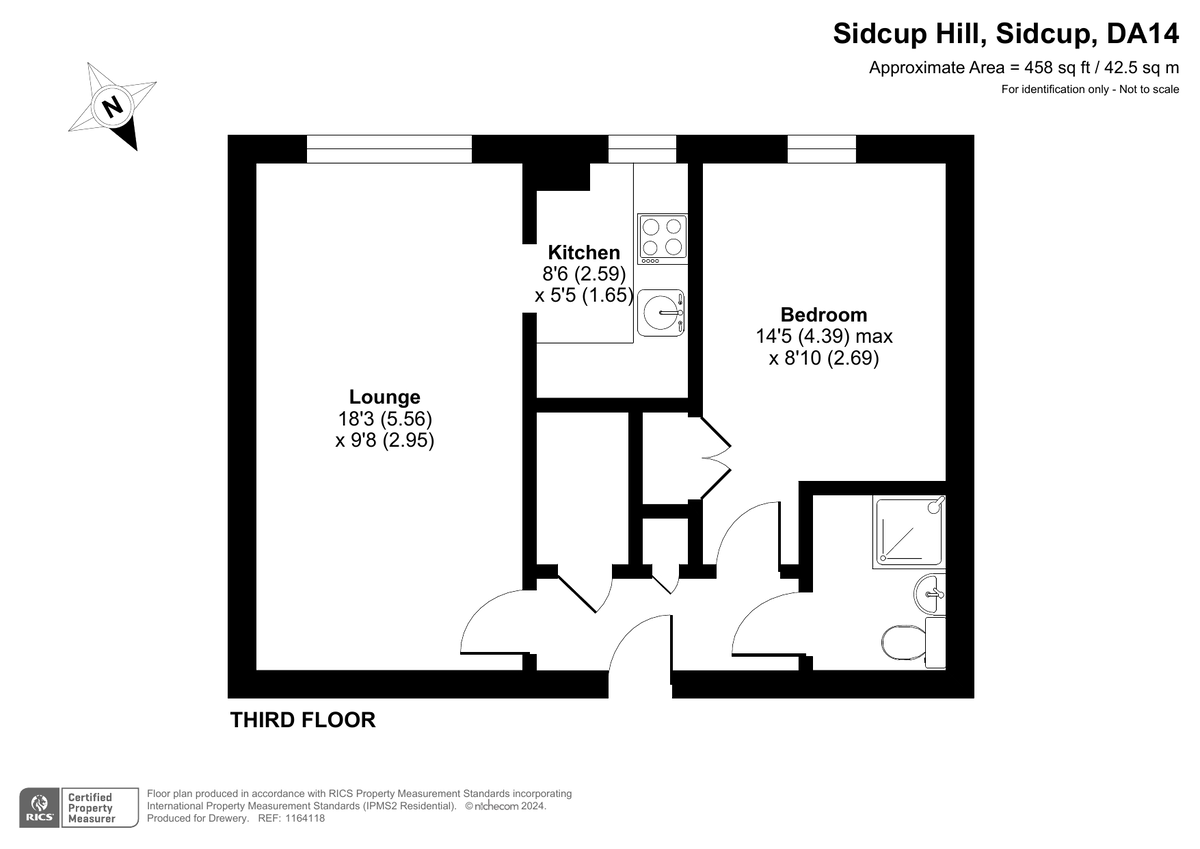 1 bed flat for sale in Sidcup Hill, Sidcup - Property Floorplan