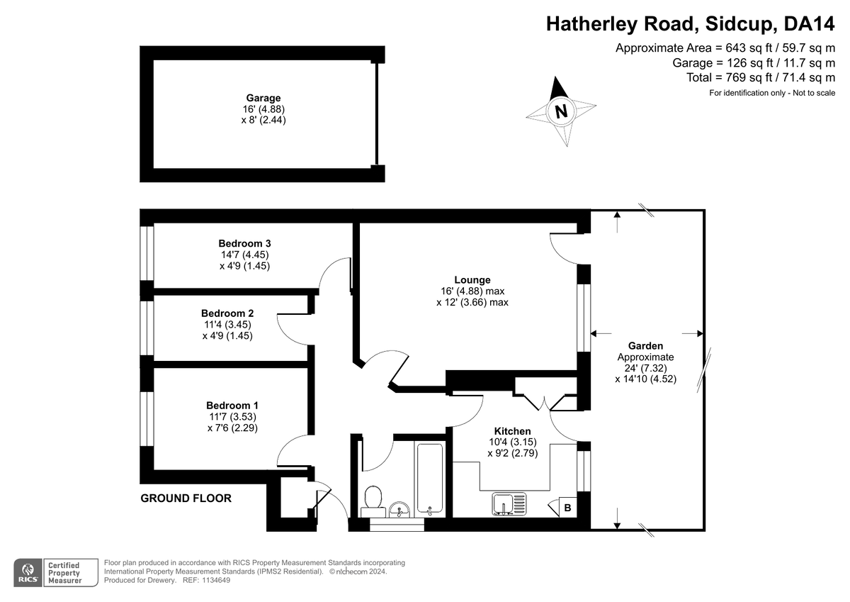 2 bed apartment for sale in Hatherley Road, Sidcup - Property Floorplan