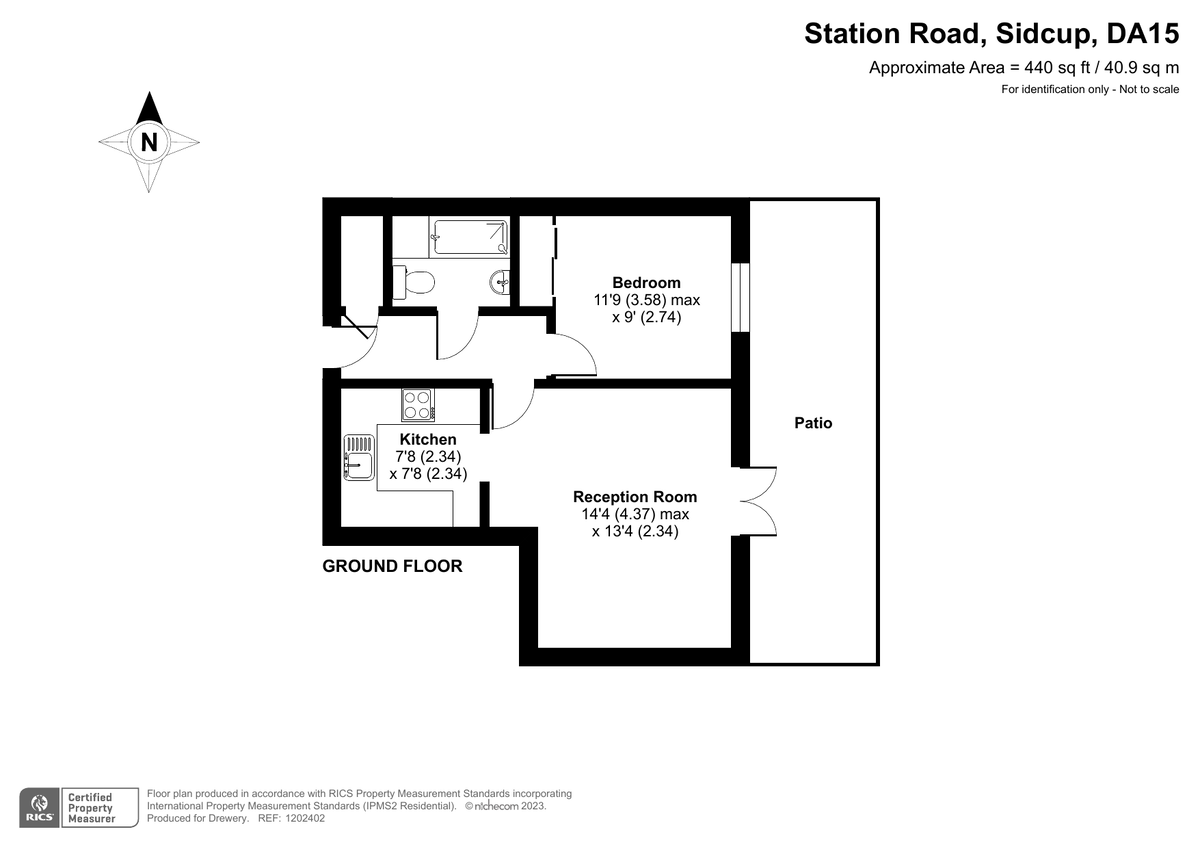 1 bed flat for sale in Station Road, Sidcup - Property Floorplan