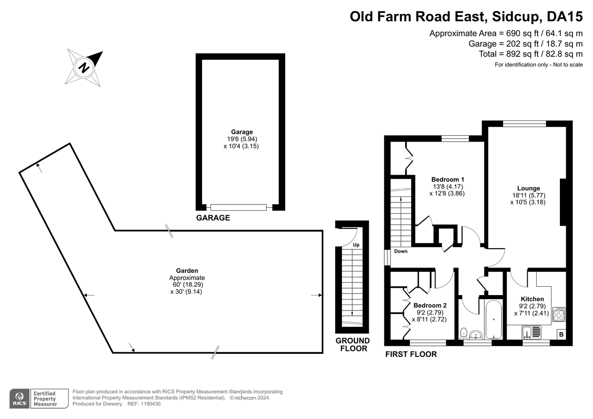 2 bed maisonette for sale in Old Farm Road East, Sidcup - Property Floorplan