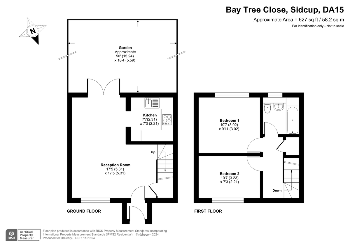 2 bed terraced house for sale in Bay Tree Close, Sidcup - Property Floorplan