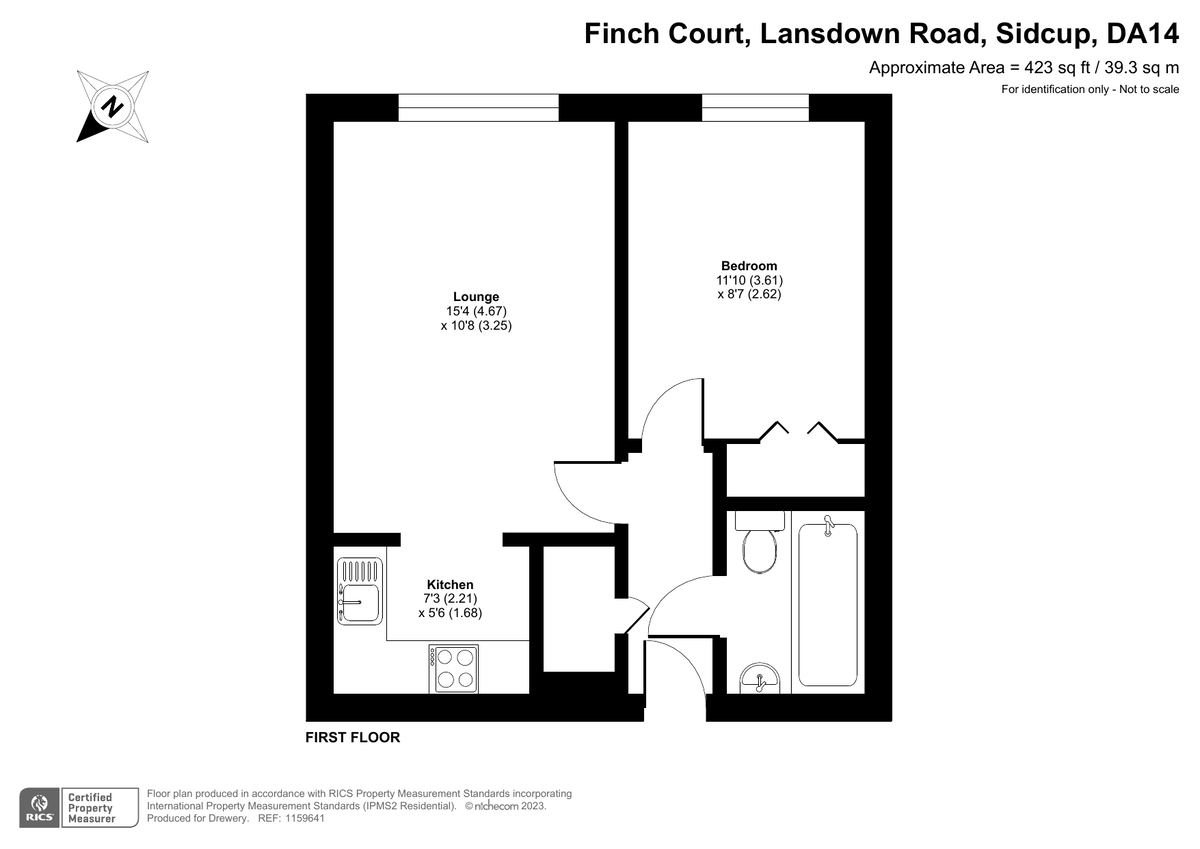 1 bed flat for sale in Lansdown Road, Sidcup - Property Floorplan