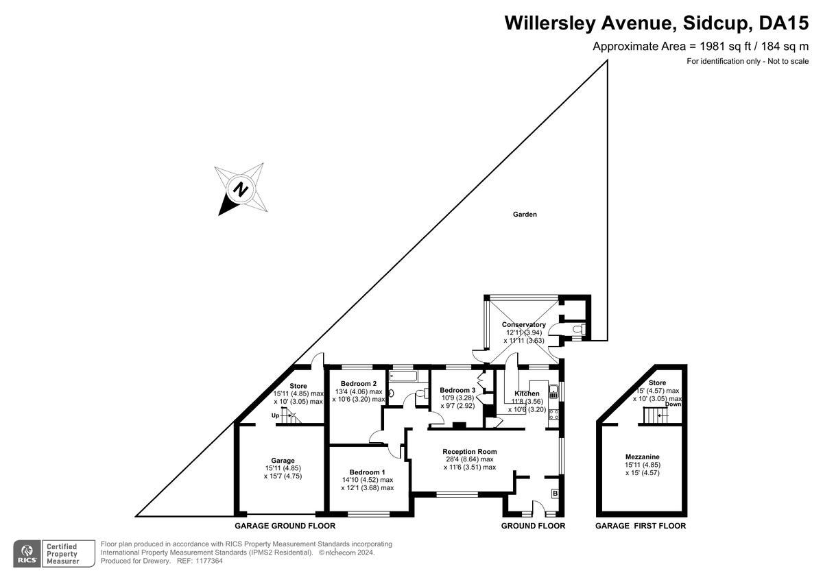 3 bed detached bungalow for sale in Willersley Avenue, Sidcup - Property Floorplan