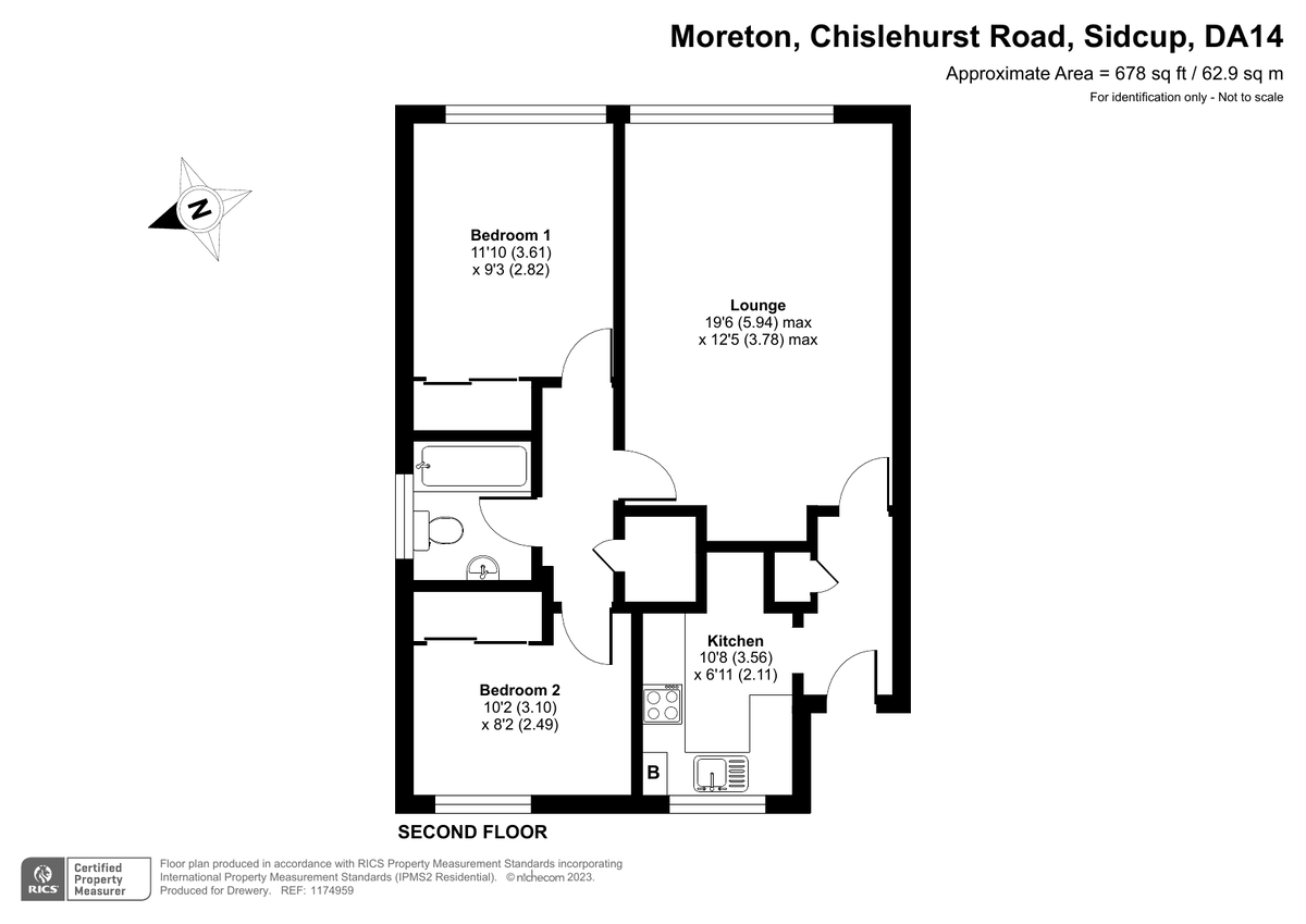 2 bed flat for sale in Chislehurst Road, Sidcup - Property Floorplan