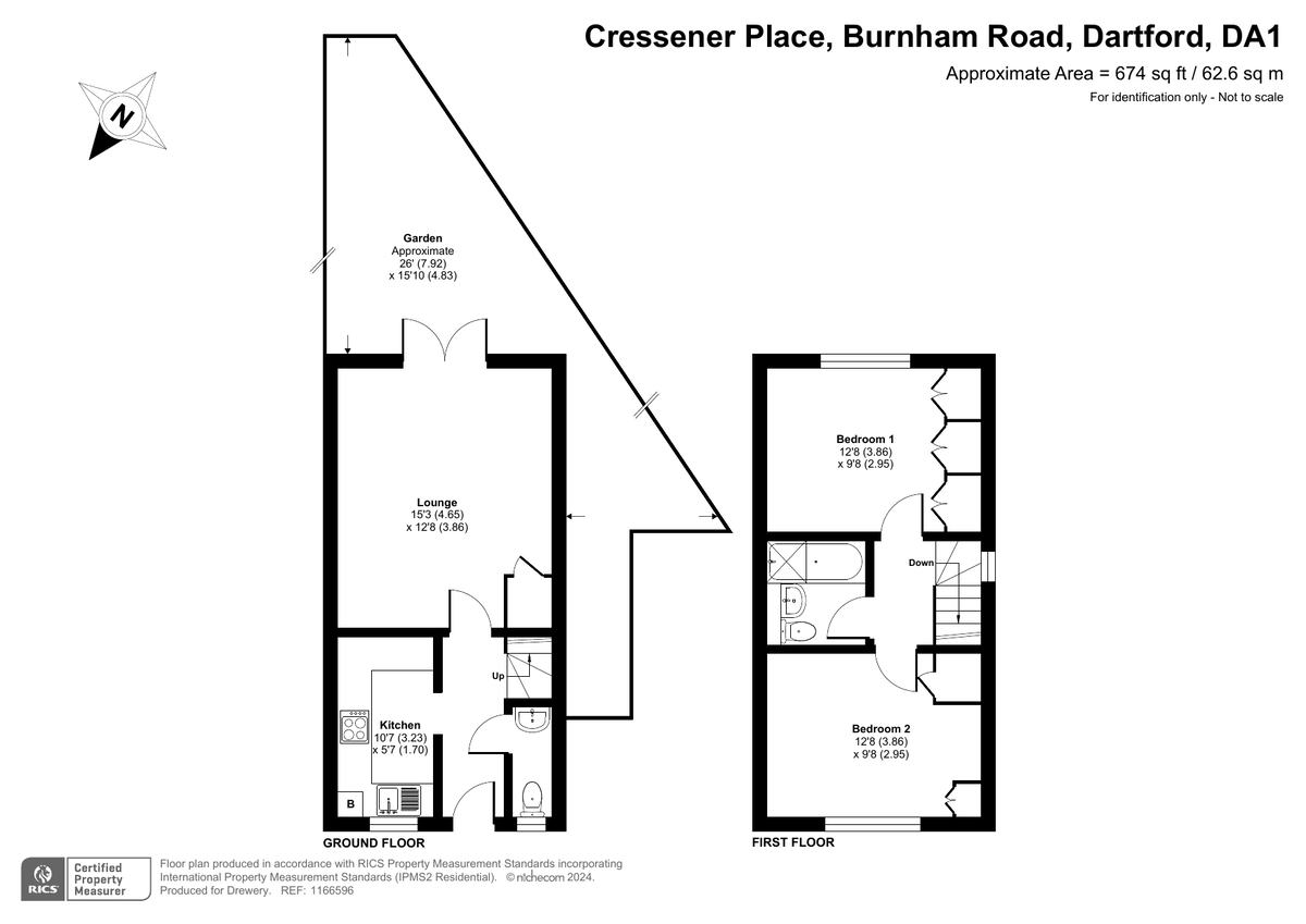 2 bed end of terrace house for sale in Cressener Place, Dartford - Property Floorplan