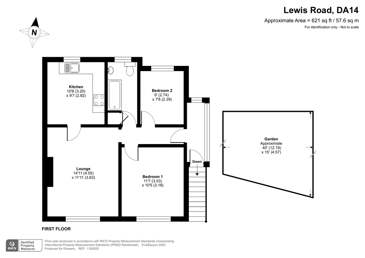 2 bed maisonette for sale in Lewis Road, Sidcup - Property Floorplan