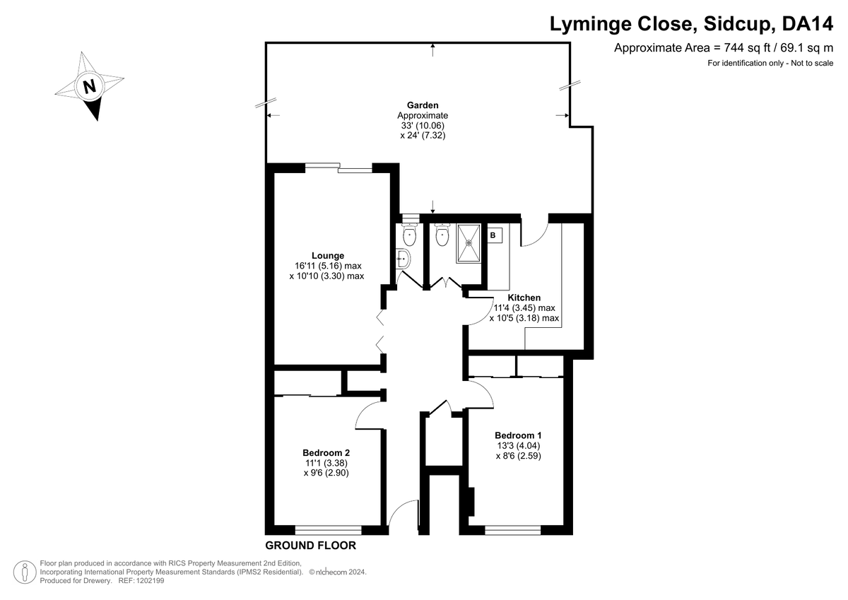 2 bed ground floor maisonette for sale in Lyminge Close, Sidcup - Property Floorplan