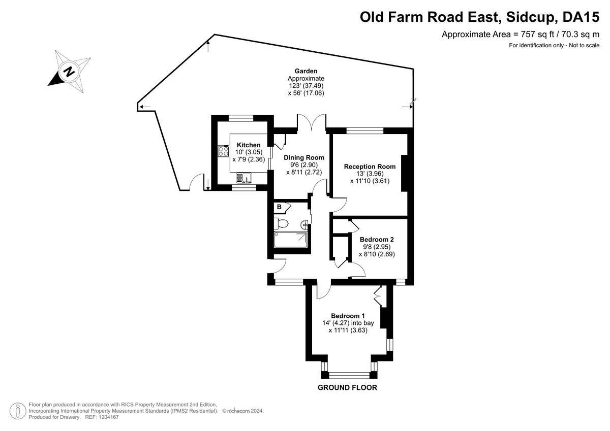 2 bed detached bungalow for sale in Old Farm Road East, Sidcup - Property Floorplan