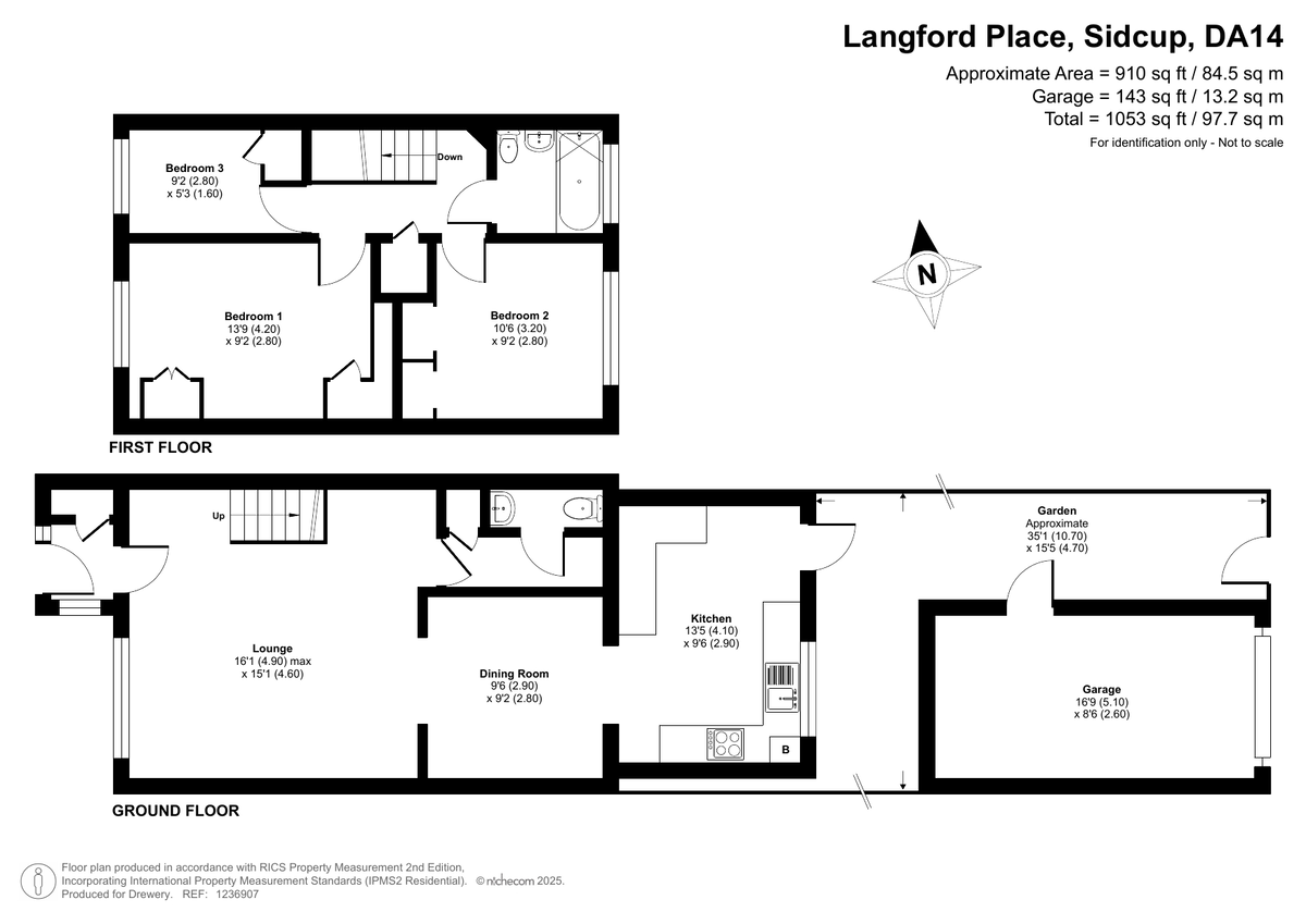 3 bed terraced house for sale in Langford Place, Sidcup, DA14 4AZ - Property floorplan