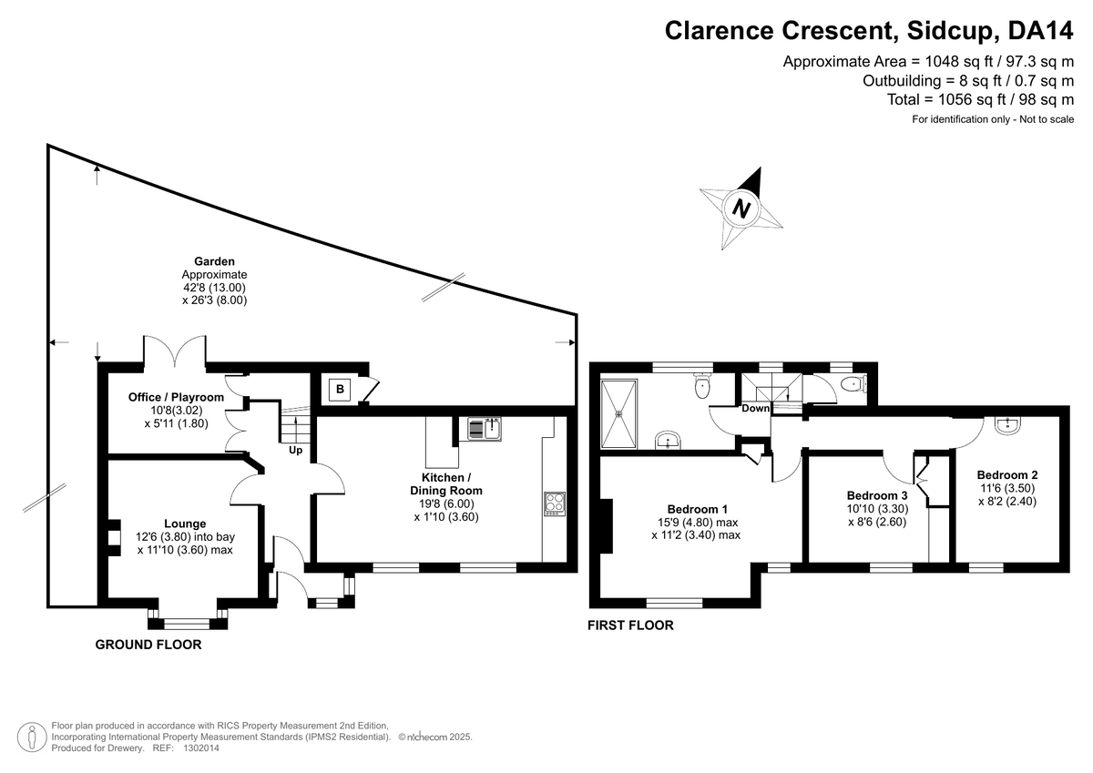 3 bed detached house for sale in Clarence Crescent, Sidcup, DA14 4DG - Property floorplan