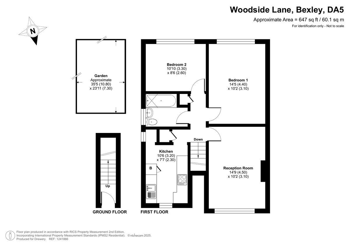 2 bed maisonette for sale in Woodside Lane, Bexley, Kent, DA5 1EY - Property floorplan