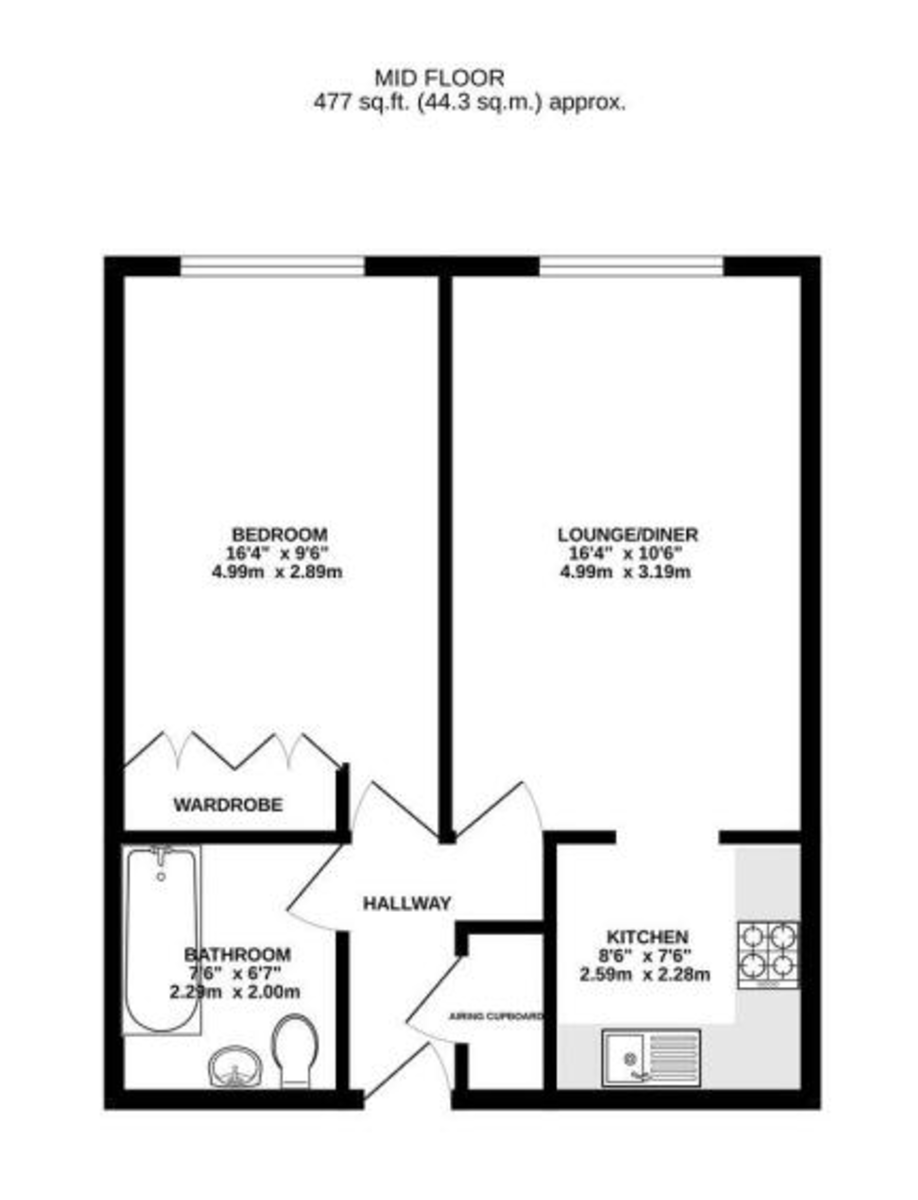 1 bed flat to rent in Manor Road, Sidcup, DA15 7JT - Property floorplan