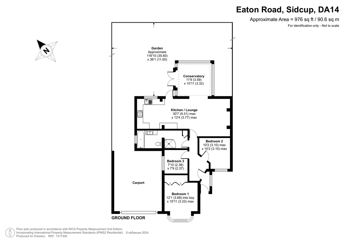 3 bed semi-detached bungalow for sale in Eaton Road, Sidcup, DA14 4PE - Property floorplan