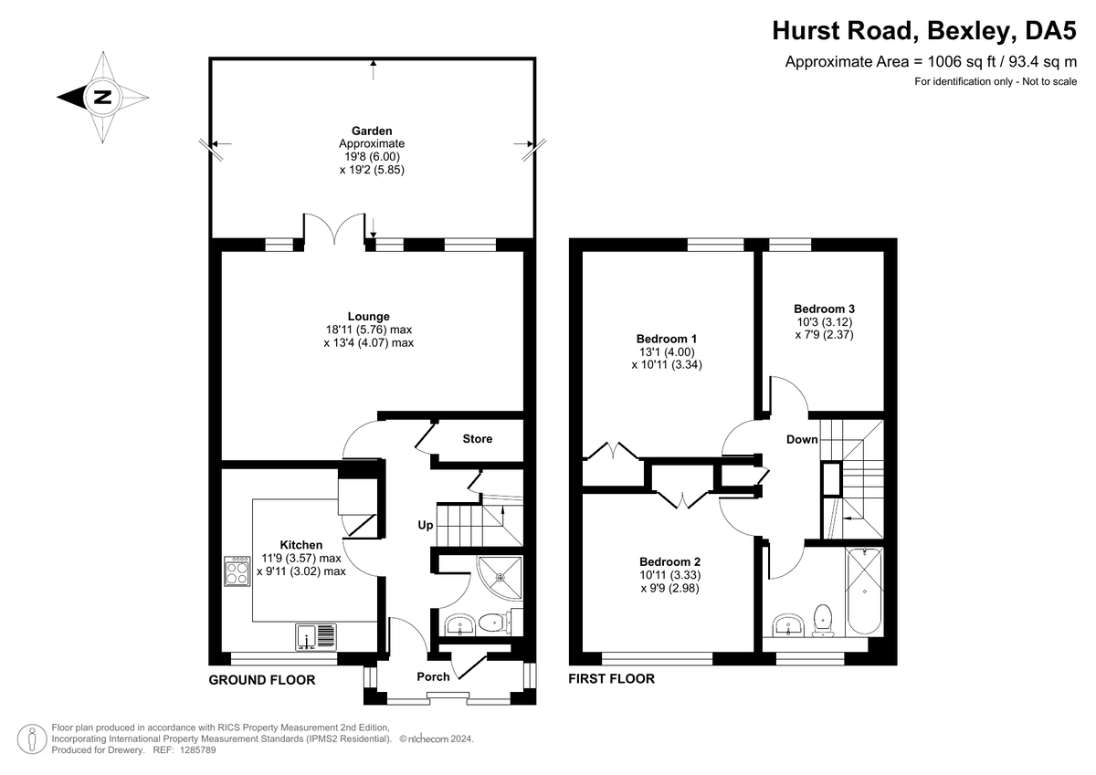 3 bed end of terrace house for sale in Hurst Road, Bexley, DA5 3DZ - Property floorplan
