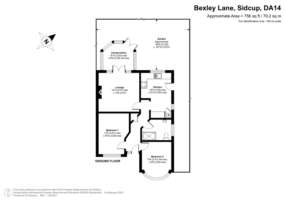 2 bed semi-detached bungalow for sale in Bexley Lane, Sidcup, DA14 4JJ - Property floorplan