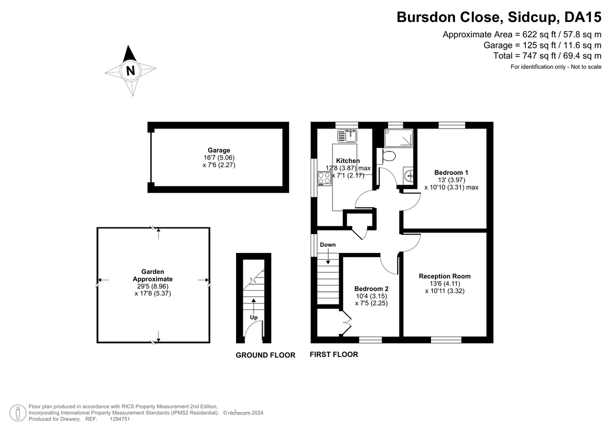 2 bed maisonette for sale in Bursdon Close, Sidcup, DA15 8AQ - Property floorplan