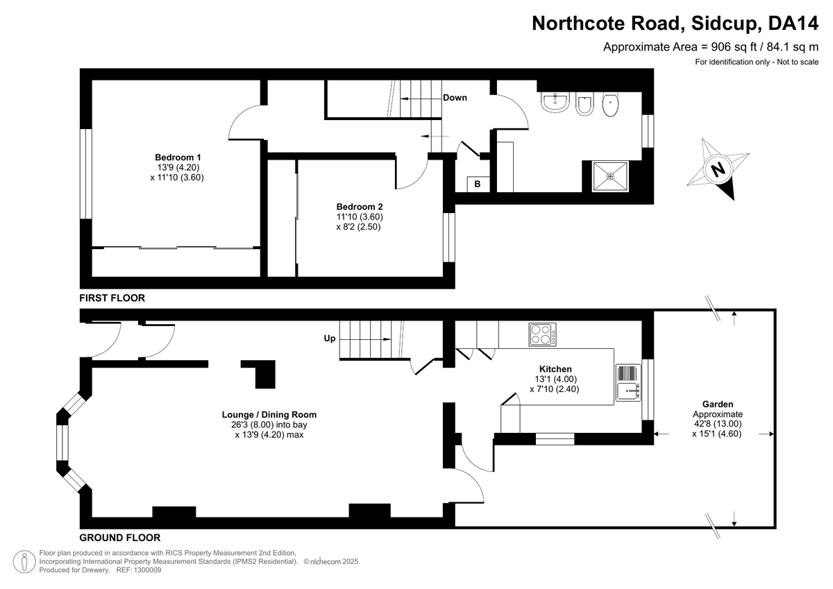 2 bed terraced house for sale in Northcote Road, Sidcup, DA14 6PW - Property floorplan