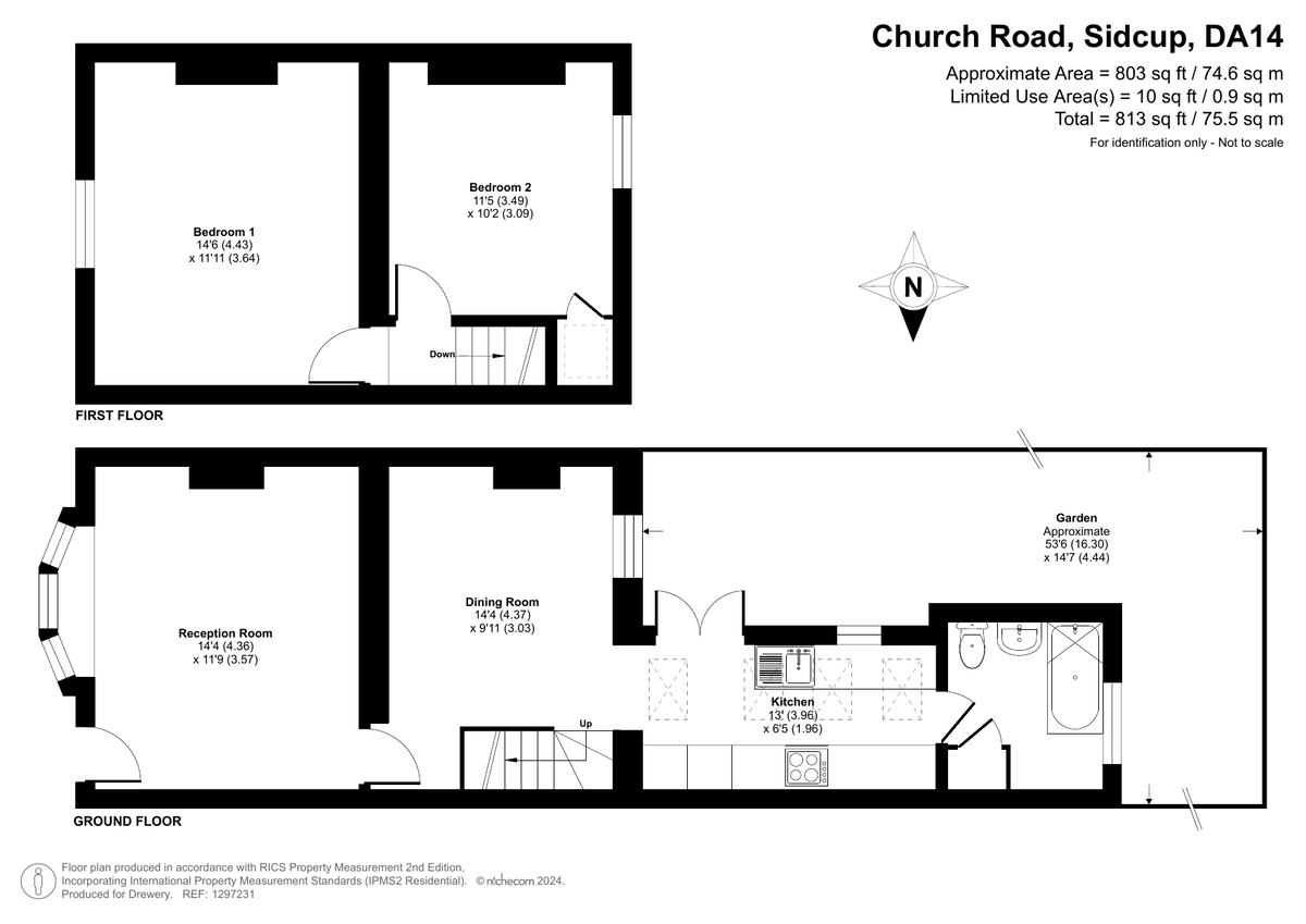 2 bed terraced house for sale in Church Road, Sidcup, DA14 6BX - Property floorplan