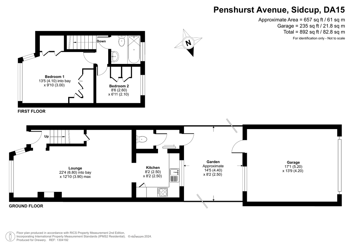 2 bed terraced house for sale in Penshurst Avenue, Sidcup, DA15 9EZ - Property floorplan