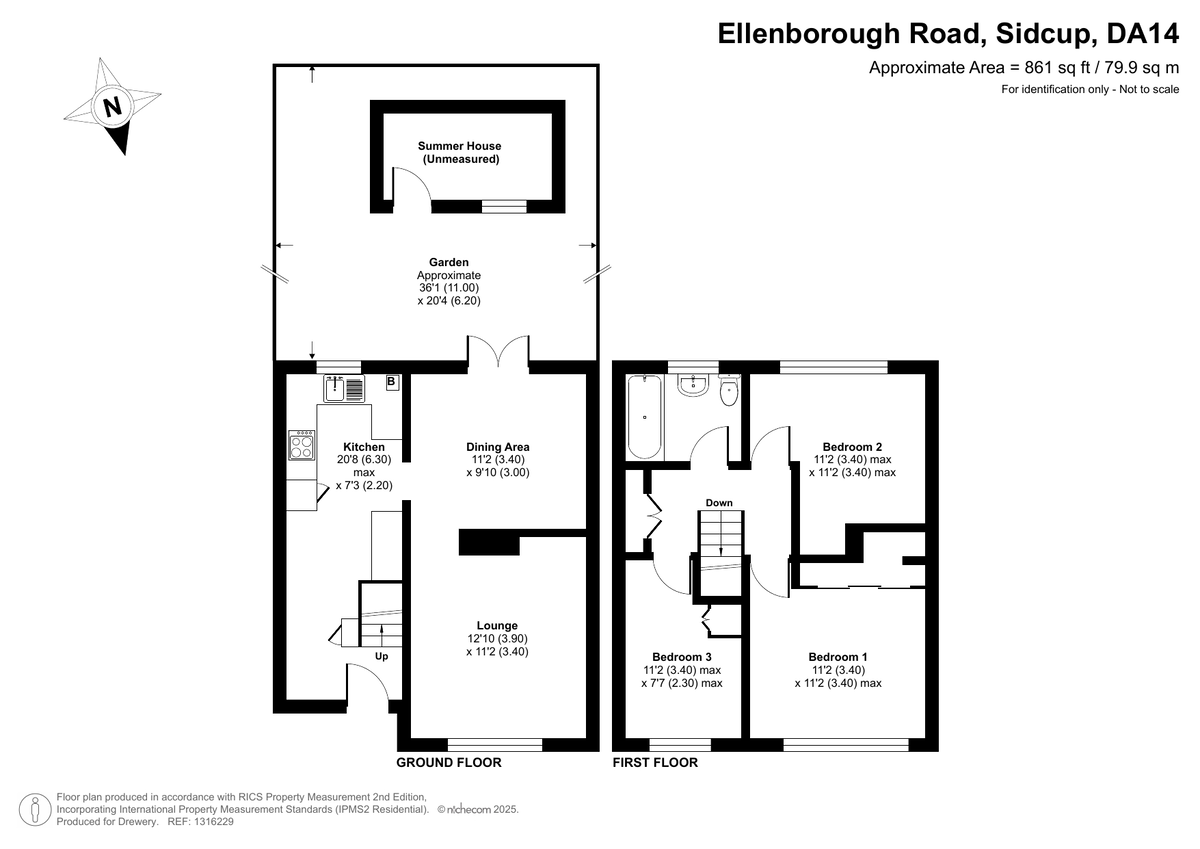 3 bed terraced house for sale in Ellenborough Road, Sidcup, DA14 5L - Property floorplan