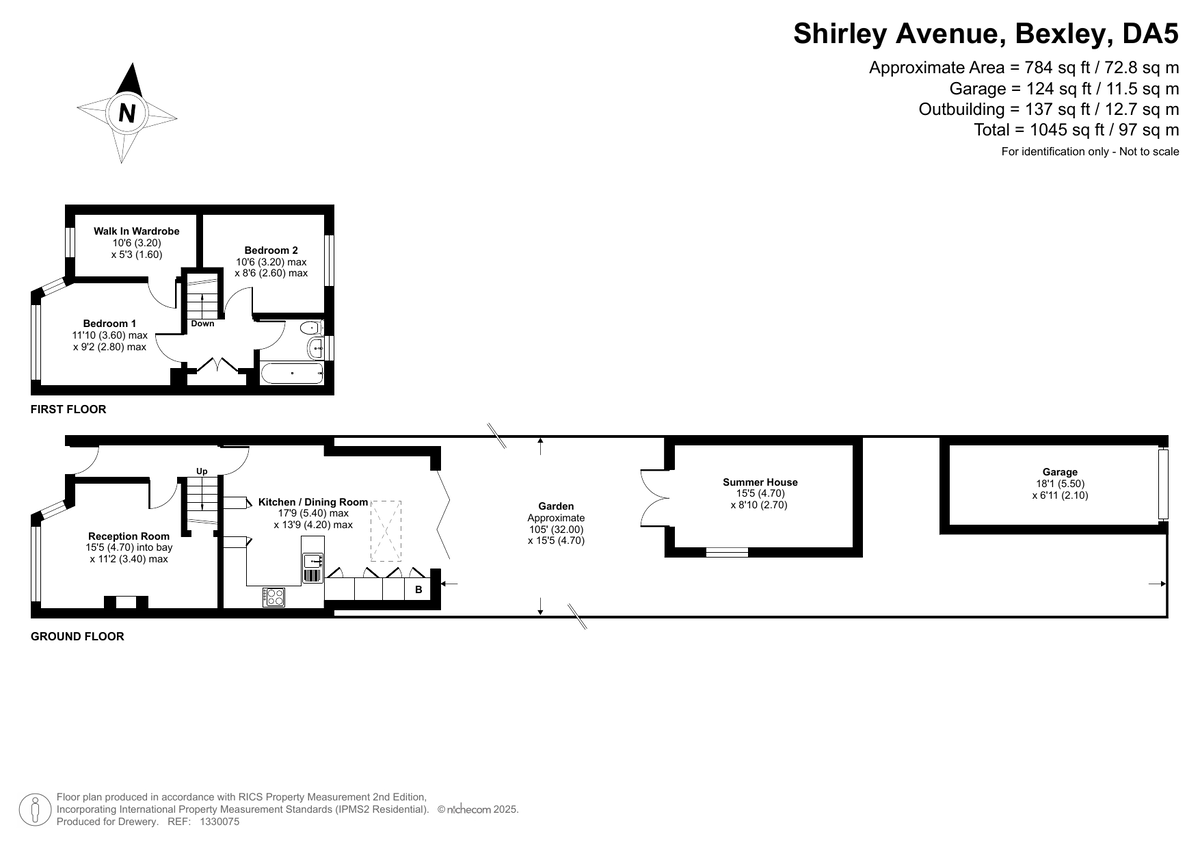 2 bed terraced house for sale in Shirley Avenue, Bexley, DA5 3AZ - Property floorplan