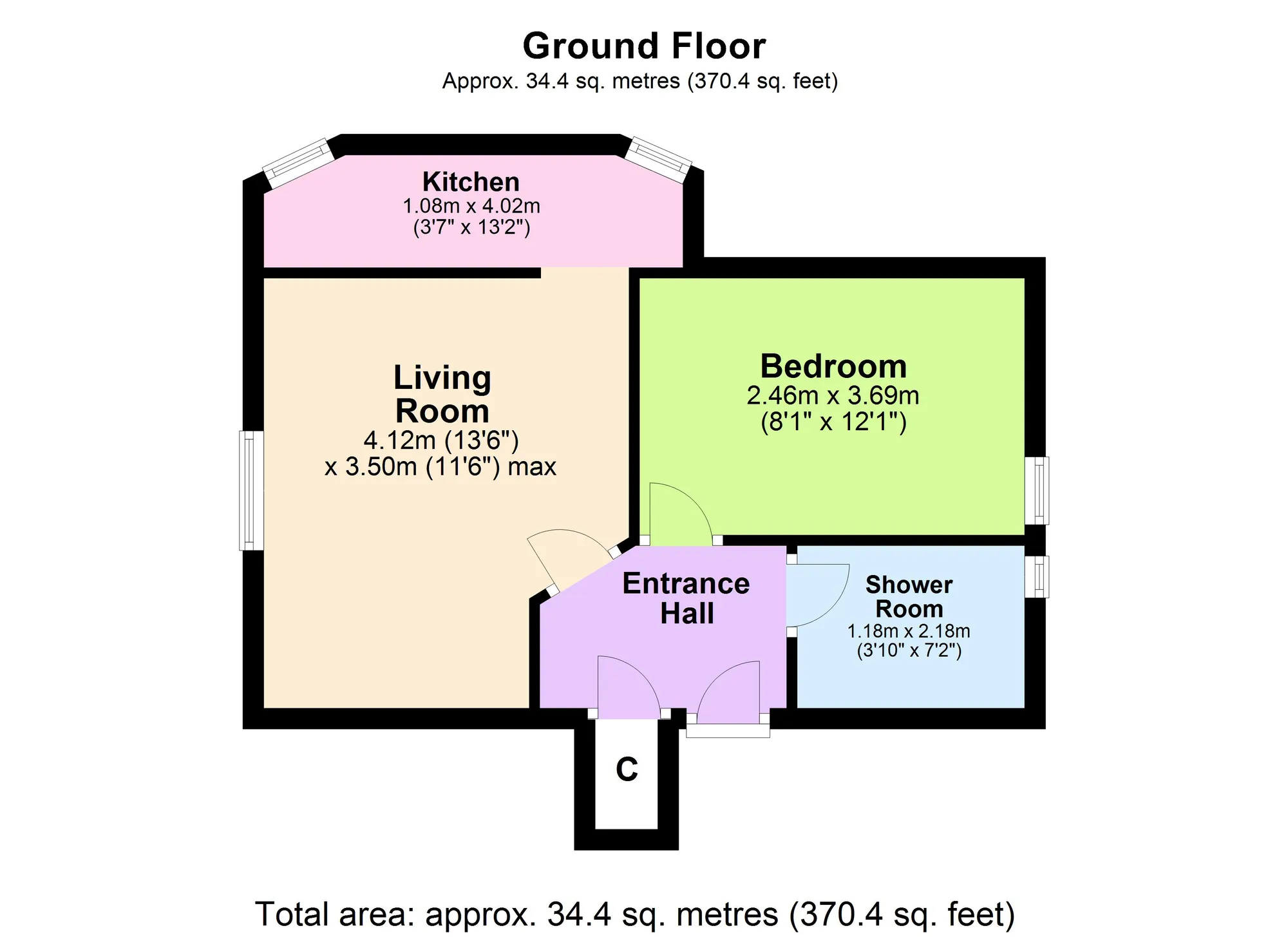1 bed flat to rent in Bank Lane, Brixham - Property floorplan