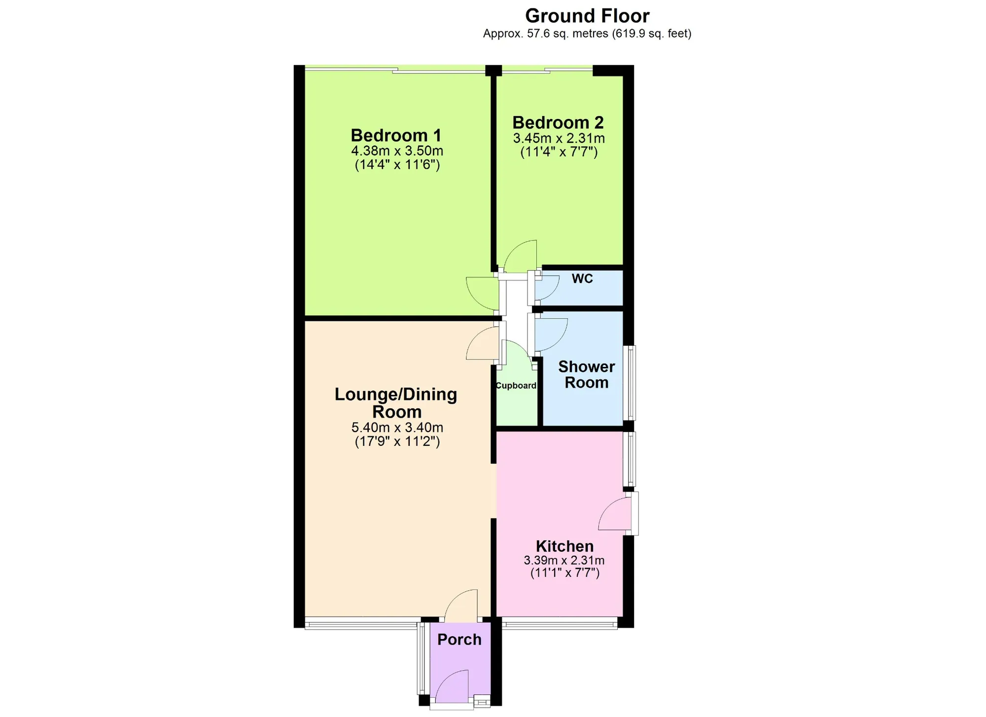 2 bed bungalow for sale in Gibson Road, Paignton - Property floorplan