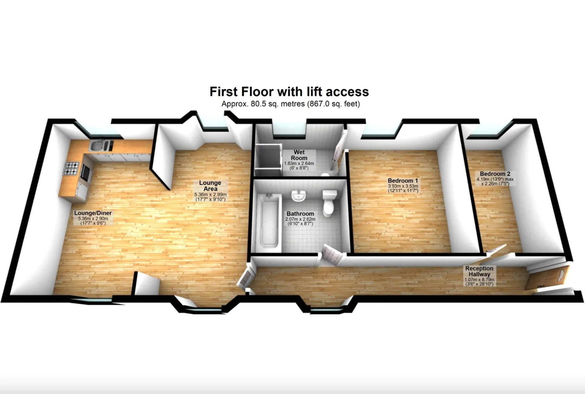 2 bed apartment to rent in Middle Lincombe Road, Torquay - Property floorplan
